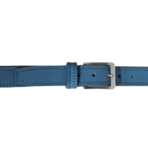 Navy Blue Leather Belt